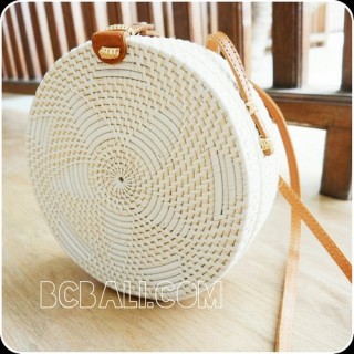 rattan circle sling bags knitted embroidery handmade